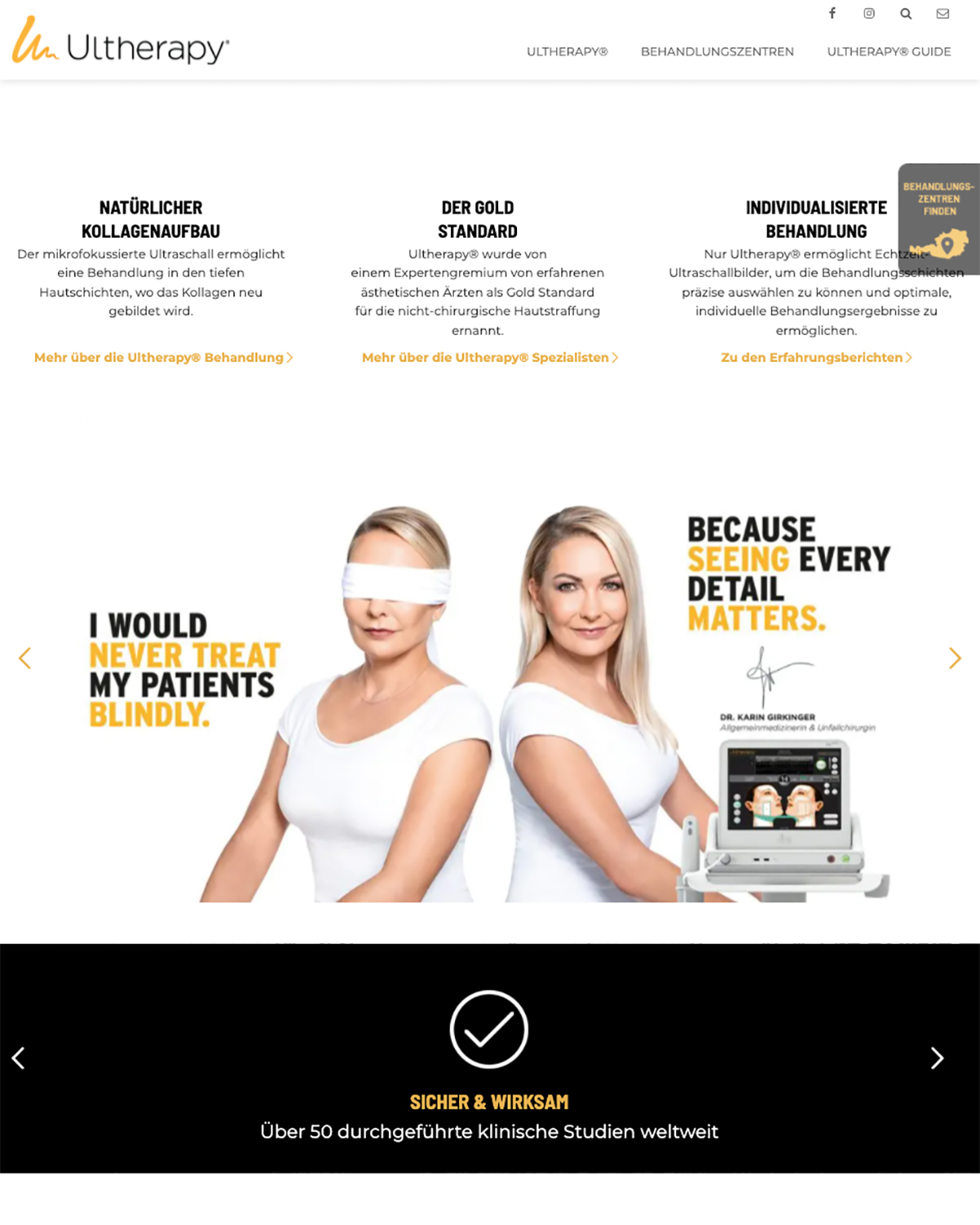 Ultherapy® Website - Startseite